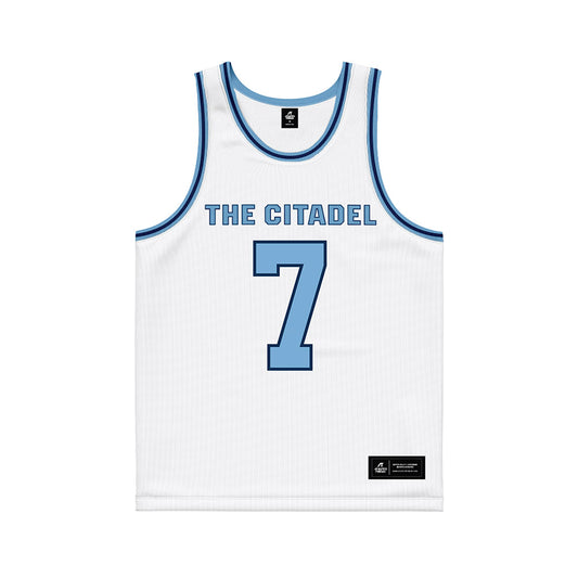 The Citadel - NCAA Men's Basketball : Gabriel Hernandez - White Basketball Jersey-0