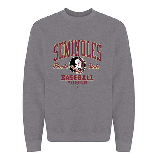 FSU - NCAA Baseball : Wes Mendes - Classic Fashion Shersey Crewneck Sweatshirt-0