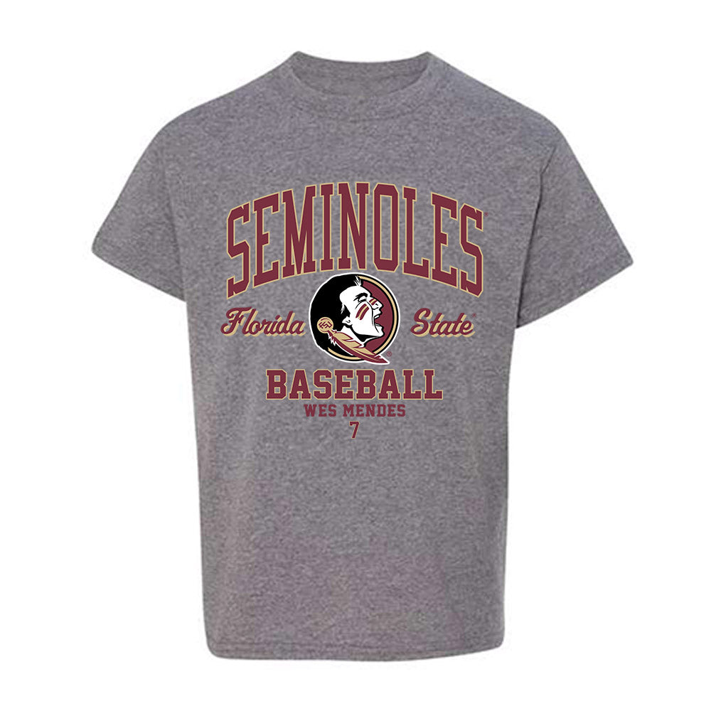 FSU - NCAA Baseball : Wes Mendes - Classic Fashion Shersey Youth T-Shirt-1