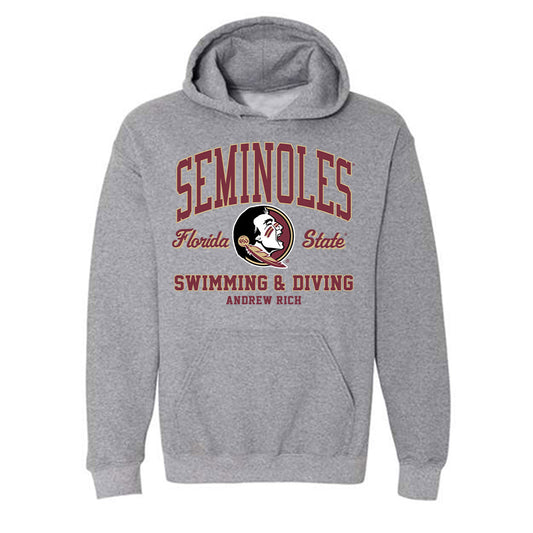 FSU - NCAA Men's Swimming & Diving : Andrew Rich - Classic Fashion Shersey Hooded Sweatshirt