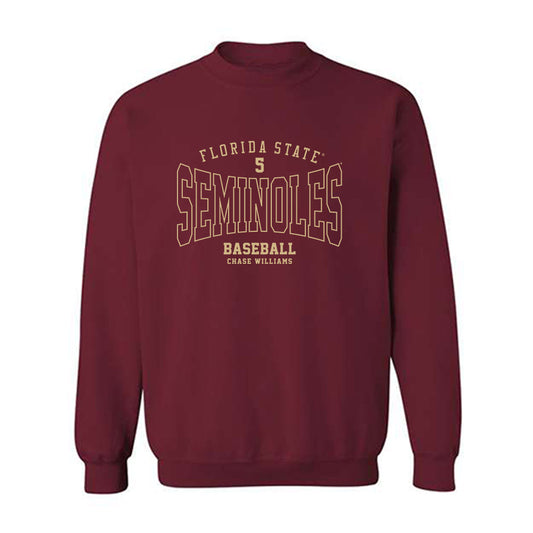 FSU - NCAA Baseball : Chase Williams - Classic Fashion Shersey Crewneck Sweatshirt-0