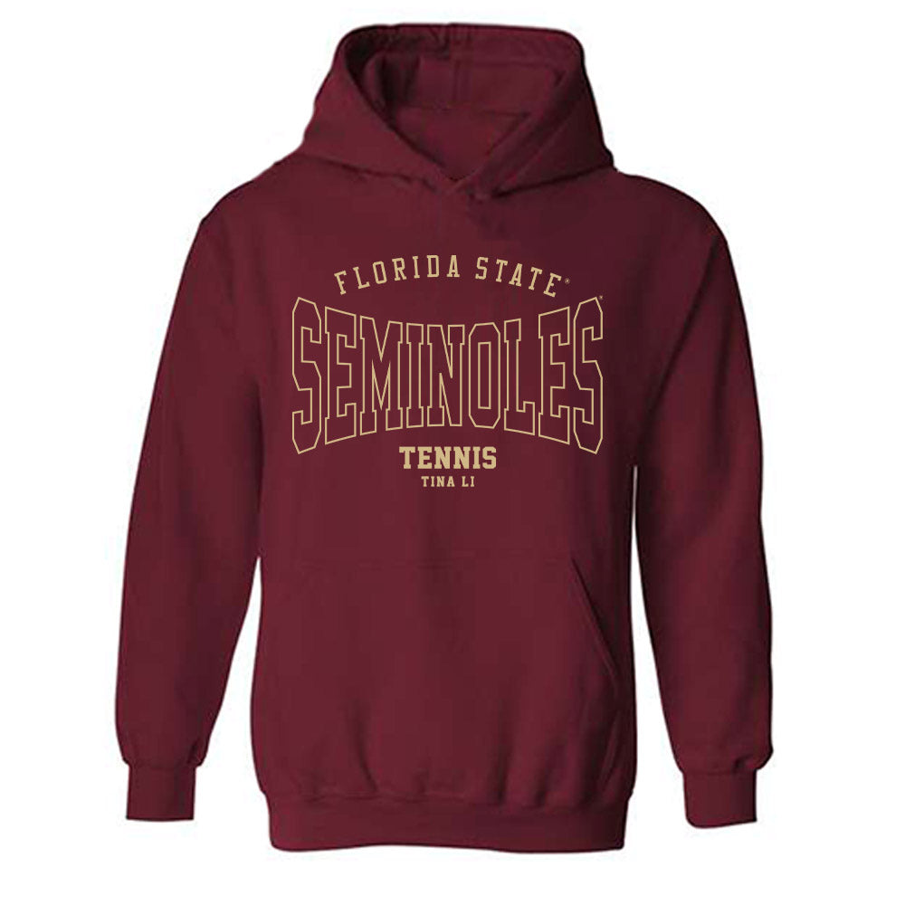 FSU - NCAA Women's Tennis : Tina Li - Classic Fashion Shersey Hooded Sweatshirt-0