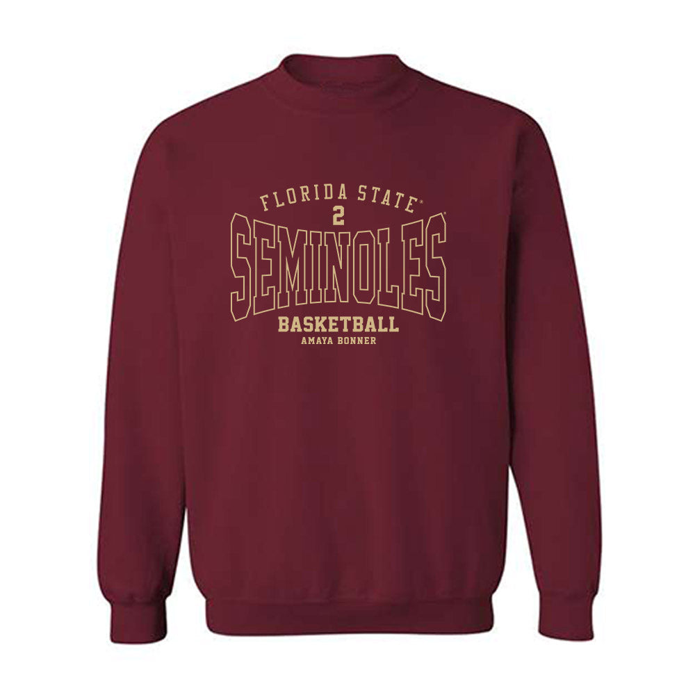 FSU - NCAA Women's Basketball : Amaya Bonner - Classic Fashion Shersey Crewneck Sweatshirt-0