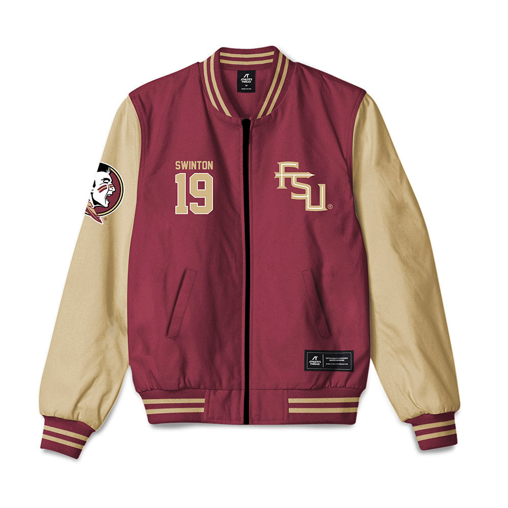 FSU - NCAA Men's Basketball : AJ Swinton - Bomber Jacket-0