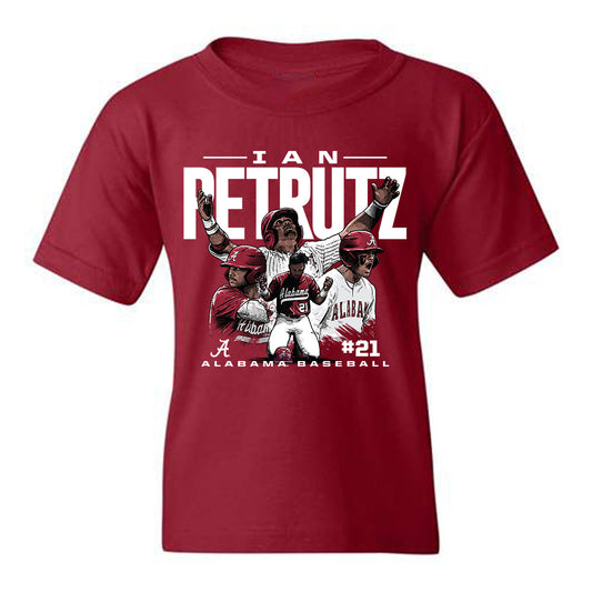 Alabama - NCAA Baseball : Ian Petrutz - Youth T-Shirt Individual Caricature