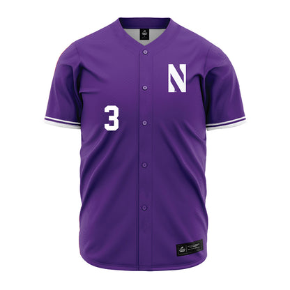 Northwestern - NCAA Baseball : Tony Livermore - Purple Baseball Jersey