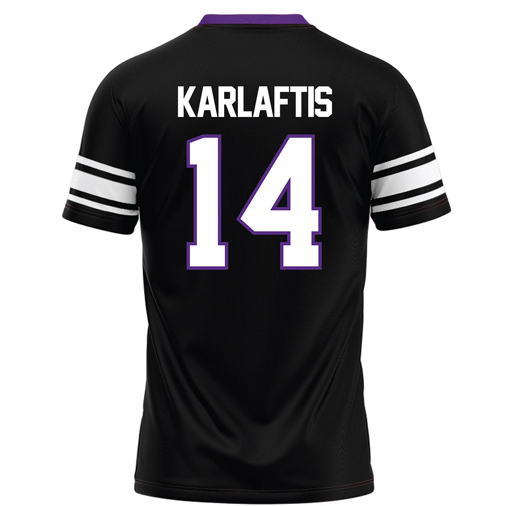 Northwestern - NCAA Football : Yannis Karlaftis - Black Football Jersey-1