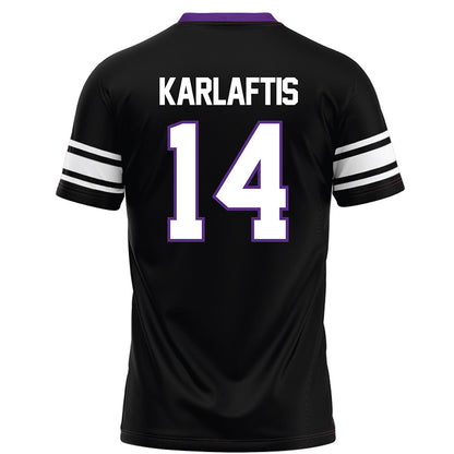Northwestern - NCAA Football : Yannis Karlaftis - Black Football Jersey-1