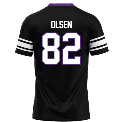 Northwestern - NCAA Football : Jack Olsen - Black Football Jersey