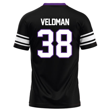 Northwestern - NCAA Football : Joshua Veldman - Black Football Jersey-1