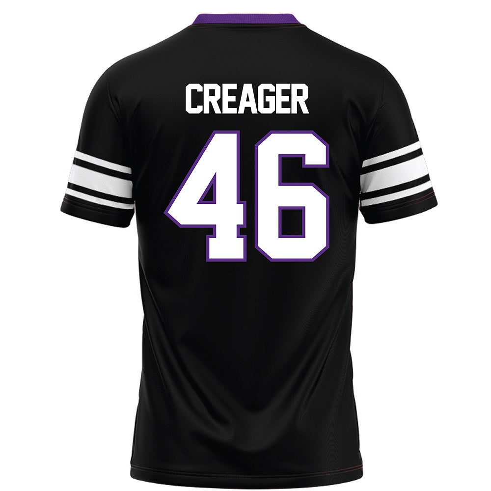 Northwestern - NCAA Football : Lincoln Creager - Black Football Jersey-1