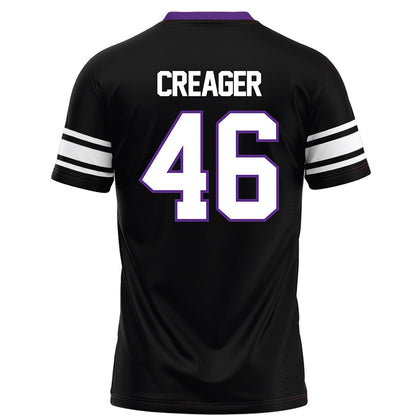 Northwestern - NCAA Football : Lincoln Creager - Black Football Jersey-1