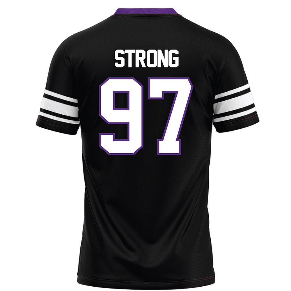 Northwestern - NCAA Football : Braxton Strong - Black Football Jersey-1
