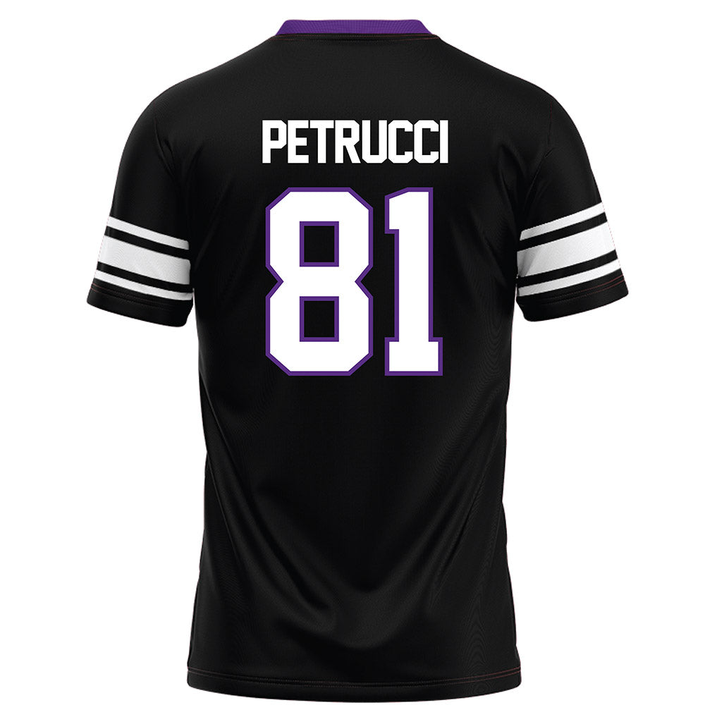 Northwestern - NCAA Football : Christopher Petrucci - Black Football Jersey