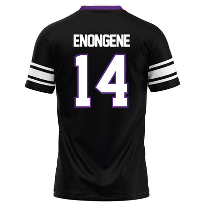 Northwestern - NCAA Football : Dube Enongene - Black Football Jersey-1