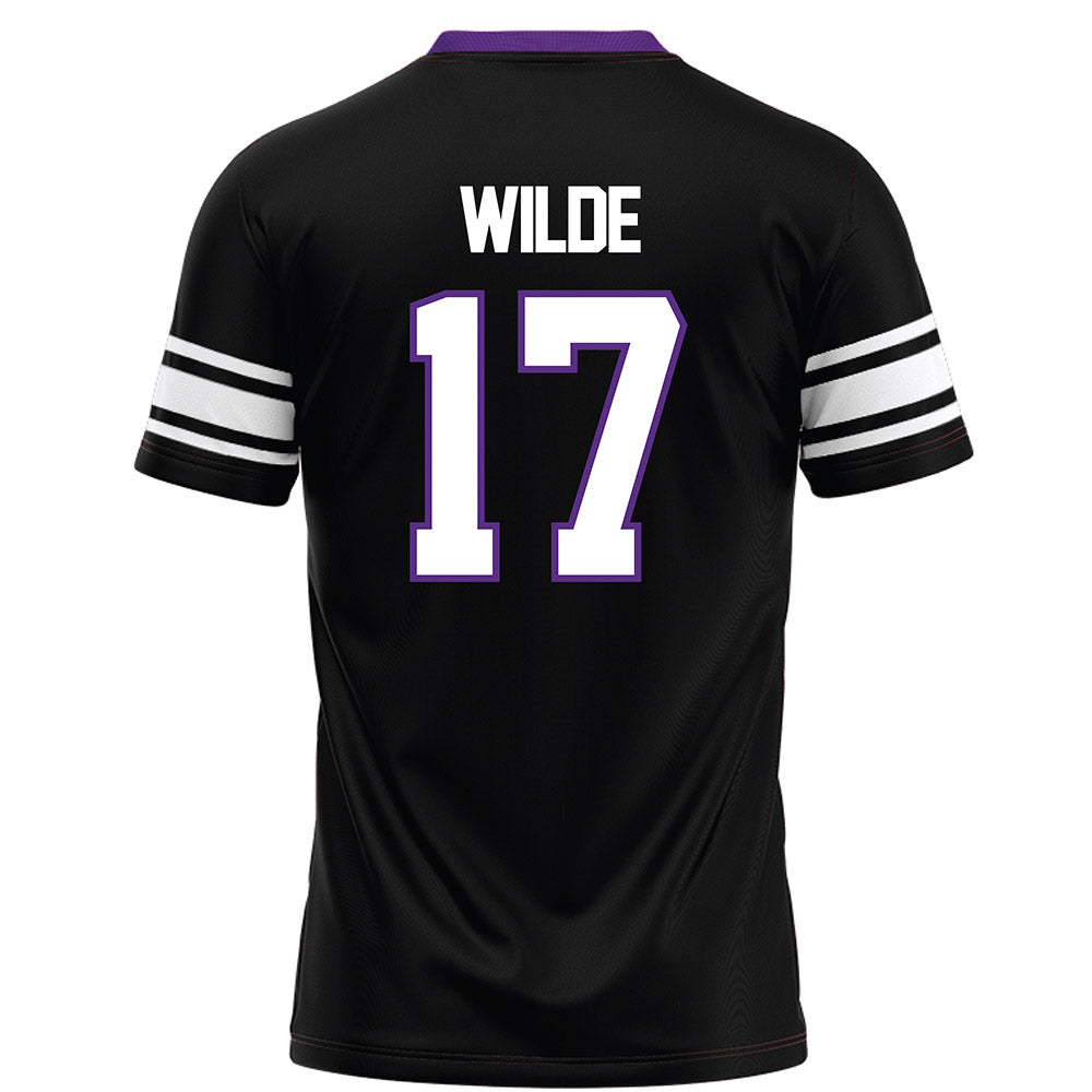 Northwestern - NCAA Football : Griffin Wilde - Black Football Jersey-1