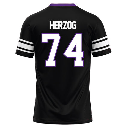 Northwestern - NCAA Football : Nicholas Herzog - Black Football Jersey