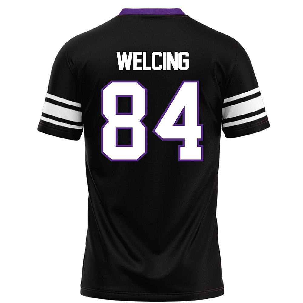 Northwestern - NCAA Football : Hunter Welcing - Black Football Jersey-1