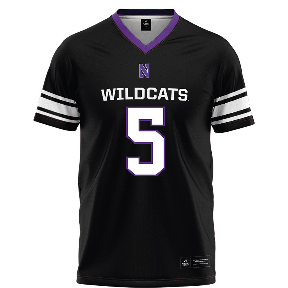 Northwestern - NCAA Football : Caleb Komolafe - Black Football Jersey-0