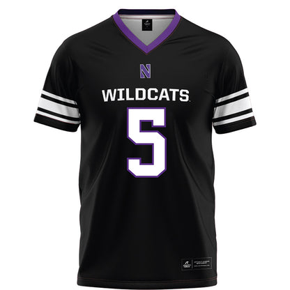 Northwestern - NCAA Football : Caleb Komolafe - Black Football Jersey-0