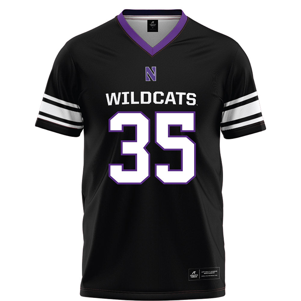 Northwestern - NCAA Football : Tate Crane - Black Football Jersey-0