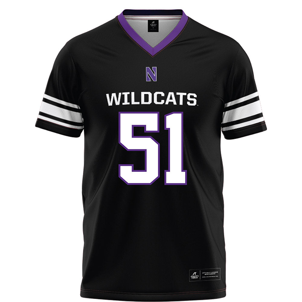 Northwestern - NCAA Football : Miles Crutchley - Black Football Jersey