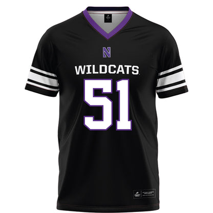 Northwestern - NCAA Football : Miles Crutchley - Black Football Jersey