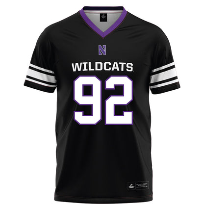 Northwestern - NCAA Football : Nikola Dugandzic - Black Football Jersey-0