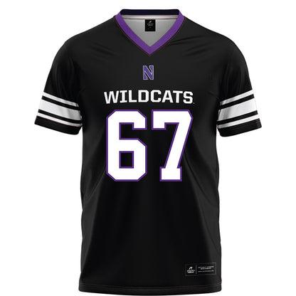 Northwestern - NCAA Football : Dennis Rahouski - Black Football Jersey