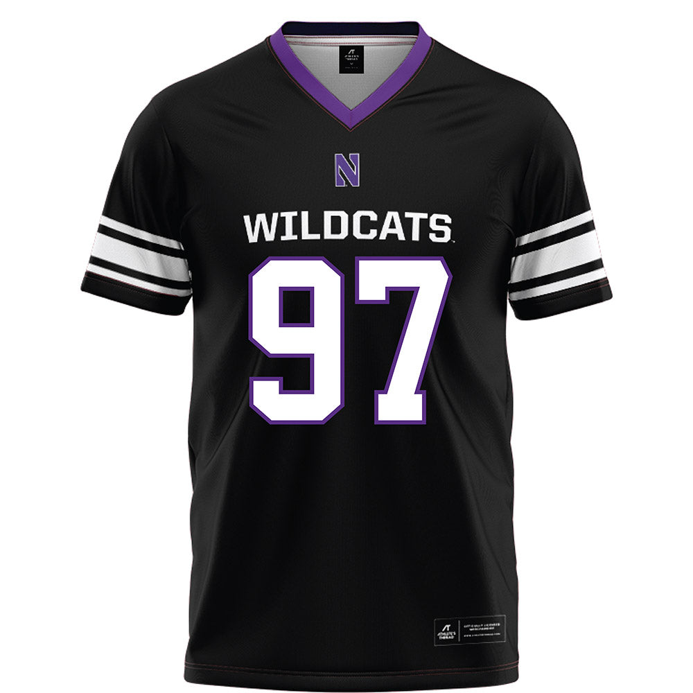 Northwestern - NCAA Football : Braxton Strong - Black Football Jersey-0