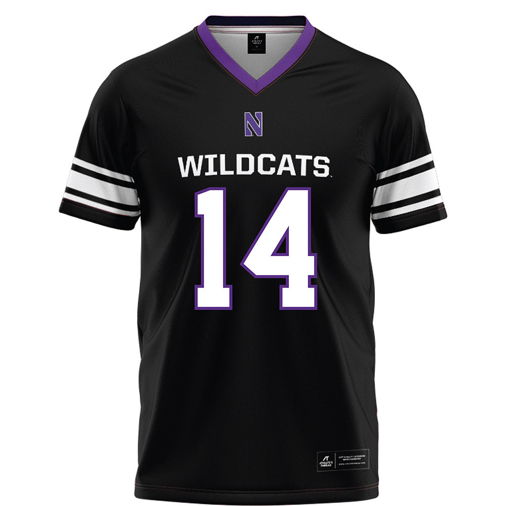 Northwestern - NCAA Football : Yannis Karlaftis - Black Football Jersey-0