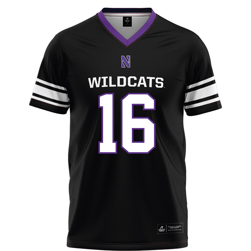 Northwestern - NCAA Football : Brennan Saxe - Black Football Jersey-0