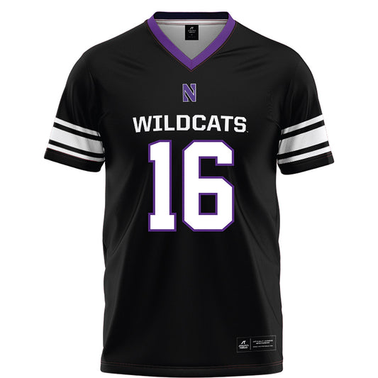 Northwestern - NCAA Football : Brennan Saxe - Black Football Jersey-0