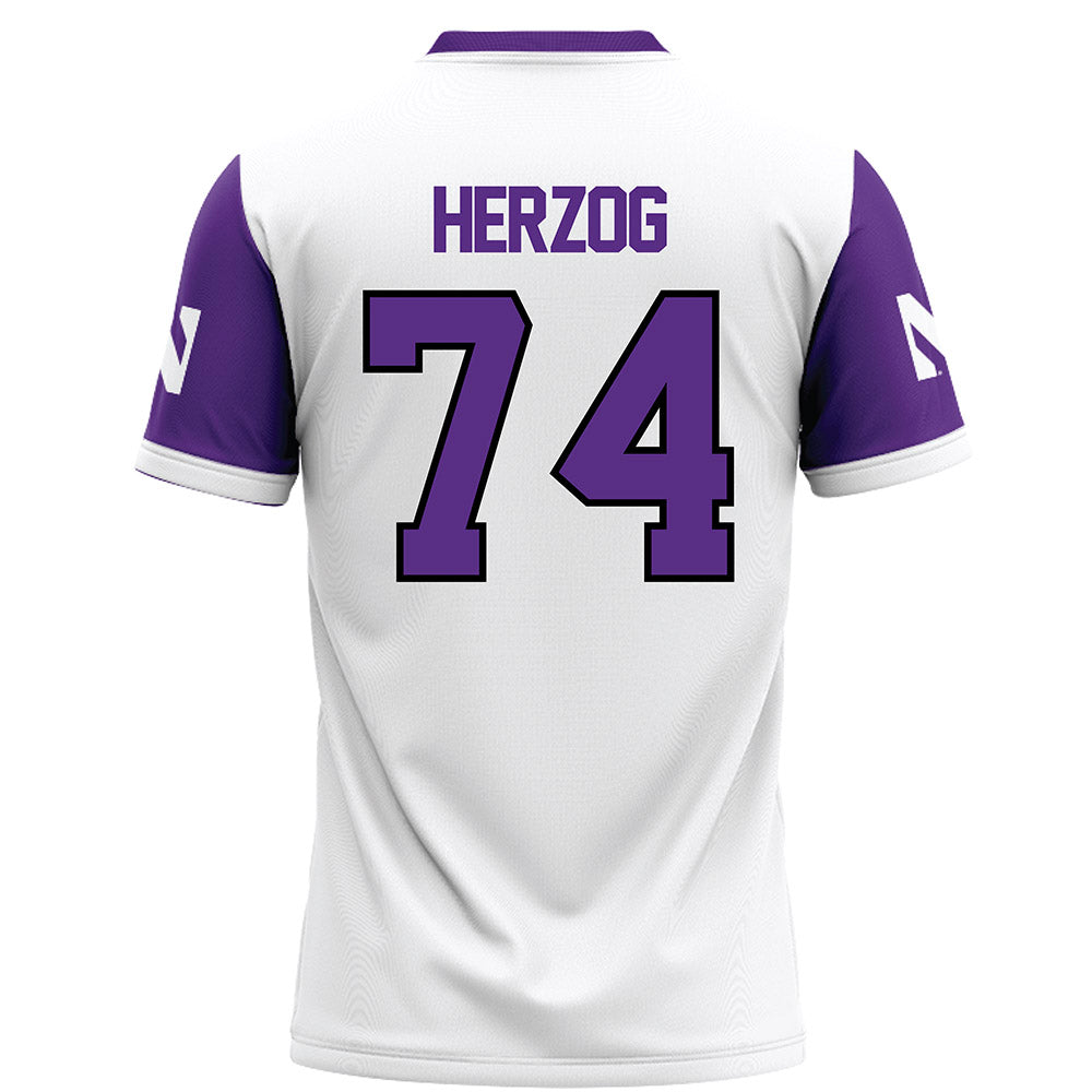 Northwestern - NCAA Football : Nicholas Herzog - White Football Jersey