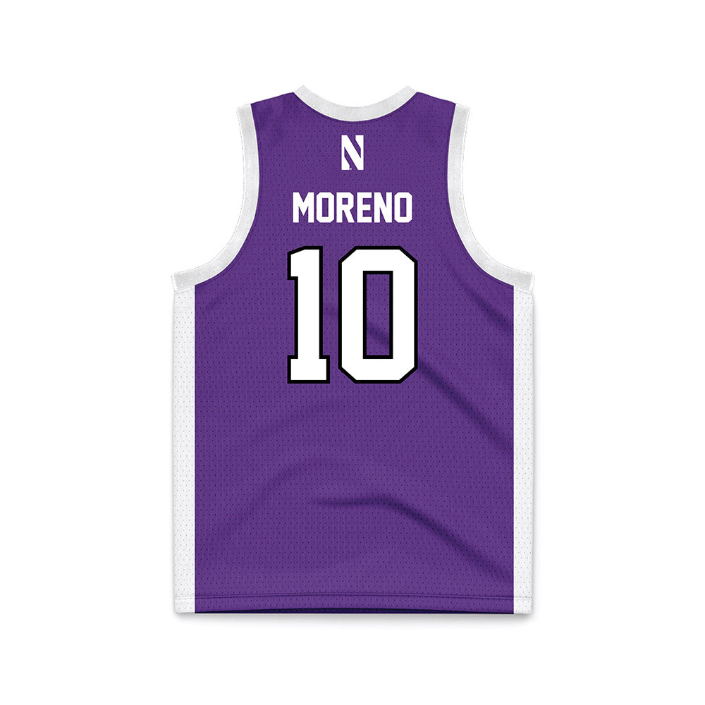 Northwestern - NCAA Women's Basketball : Sandra Moreno - Purple Basketball Jersey-1