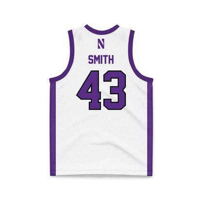 Northwestern - NCAA Men's Basketball : Blake Smith - White Basketball Jersey