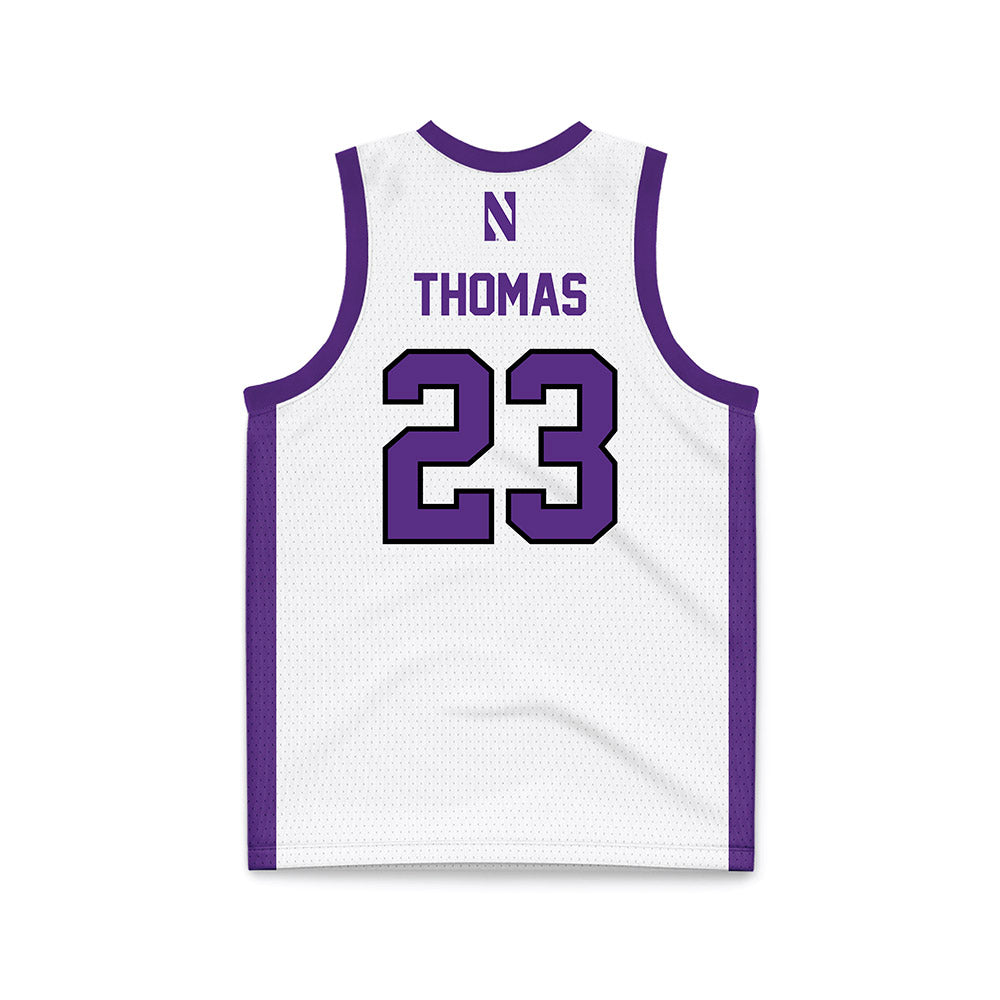Northwestern - NCAA Women's Basketball : Tayla Thomas - White Basketball Jersey-1
