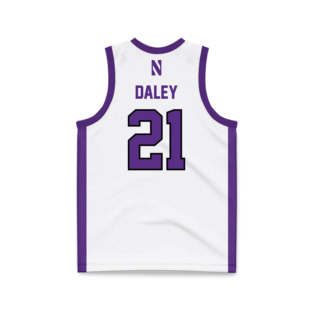 Northwestern - NCAA Women's Basketball : Melannie Daley - White Basketball Jersey