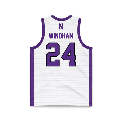 Northwestern - NCAA Men's Basketball : KJ Windham - White Basketball Jersey