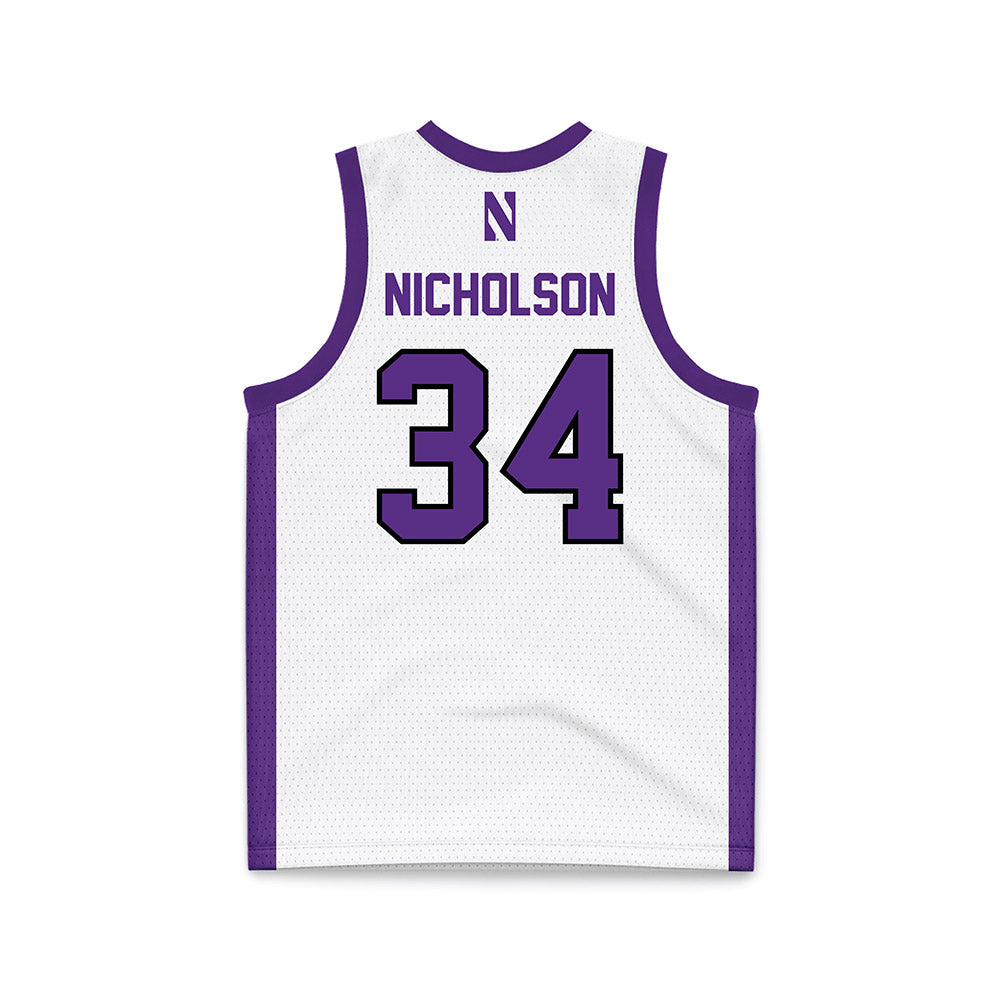 Northwestern - NCAA Men's Basketball : Matt Nicholson - White Basketball Jersey