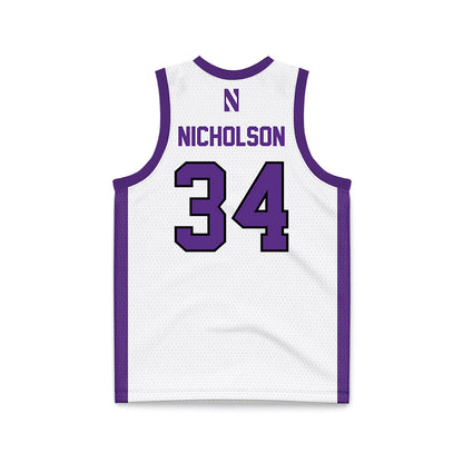 Northwestern - NCAA Men's Basketball : Matt Nicholson - White Basketball Jersey