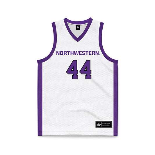 Northwestern - NCAA Men's Basketball : Angelo Ciaravino - White Basketball Jersey