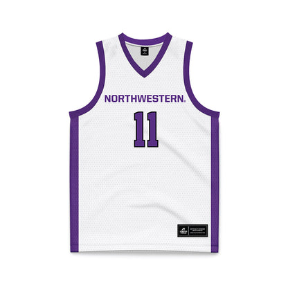Northwestern - NCAA Men's Basketball : Jordan Clayton - White Basketball Jersey