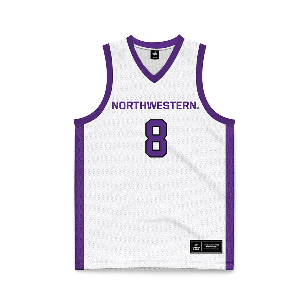 Northwestern - NCAA Men's Basketball : Tre Singleton - White Basketball Jersey-0