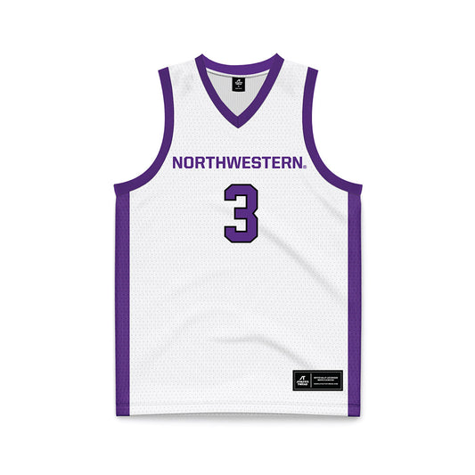 Northwestern - NCAA Men's Basketball : Jake West - White Basketball Jersey-0