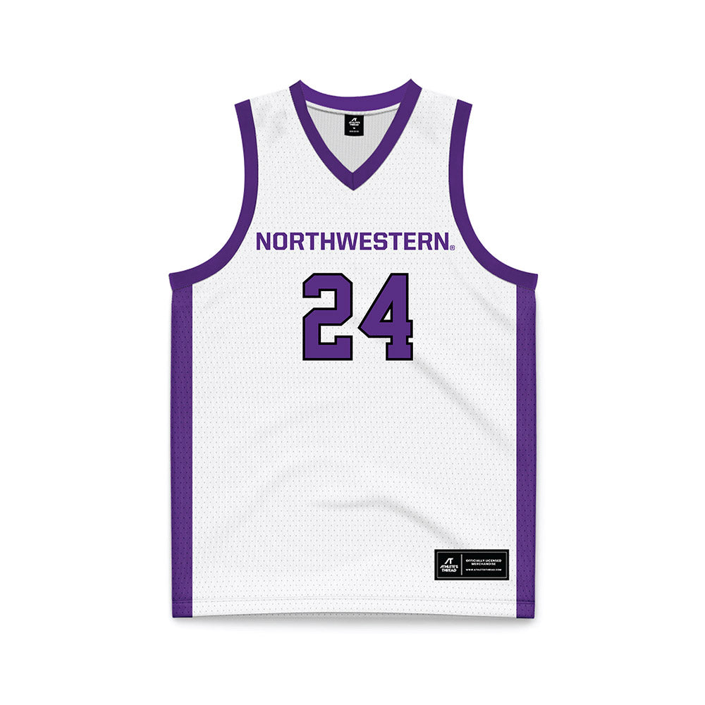 Northwestern - NCAA Men's Basketball : KJ Windham - White Basketball Jersey