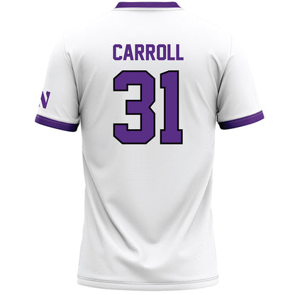Northwestern - NCAA Women's Lacrosse : Mary Carroll - White Lacrosse Jersey -1