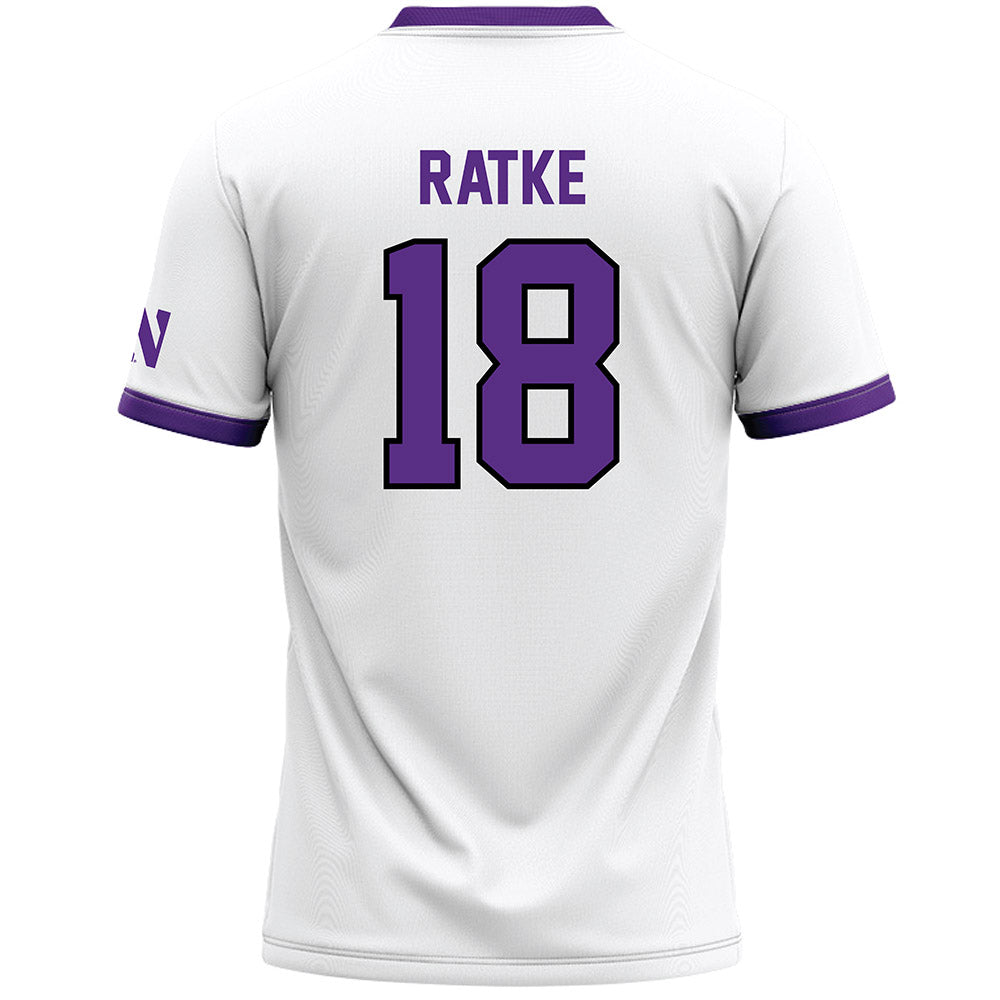 Northwestern - NCAA Women's Lacrosse : Claire Ratke - White Lacrosse Jersey -1