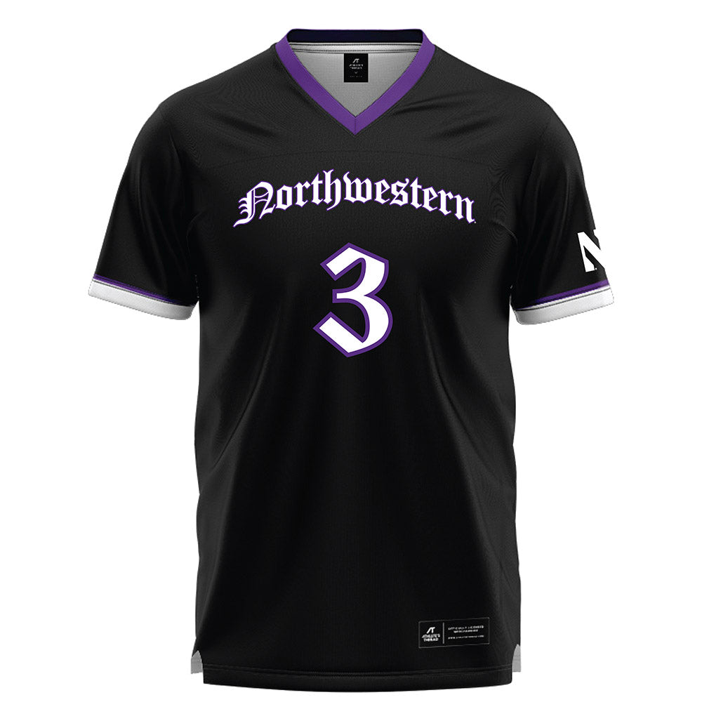 Northwestern - NCAA Women's Lacrosse : Aditi Foster - Black Lacrosse Jersey -0
