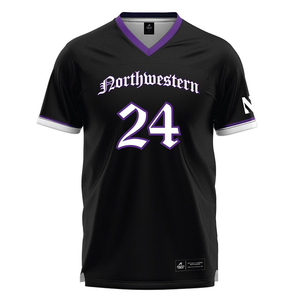 Northwestern - NCAA Women's Lacrosse : Riley Campbell - Black Lacrosse Jersey -0